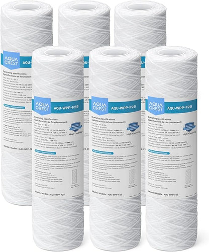 AQUA CREST AP110 5 Micron 10"x2.5" String Wound Whole House Water Filter by AQUACREST