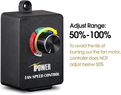 iPower 4 Inch 195 CFM Inline Fan Vent Blower, Speed Controller, Air Carbon - Image 6