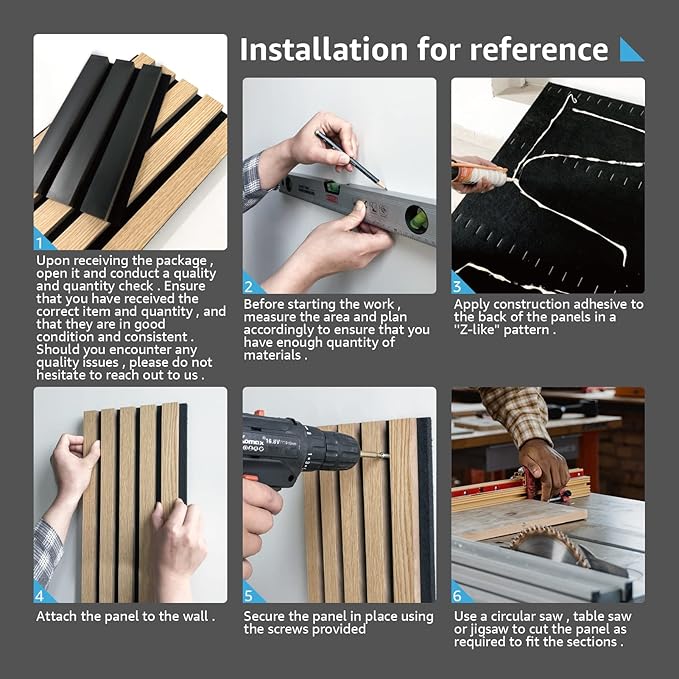 Art3d 4-Pack 94.5 x 7.9 inch Acoustic Wood Slat Wall Panels for Interior Decor, 3D Fluted Sound Absorbing Wood Paneling for Accent Wall Ceiling Kitchen Living Room Bedroom Office, Warm Teak