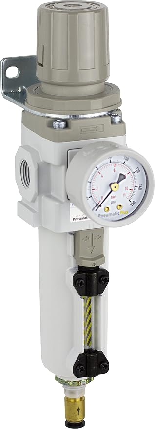 PneumaticPlus SAW300-N03BDG-MEP Compressed Air Filter Regulator Piggyback Combo by PneumaticPlus