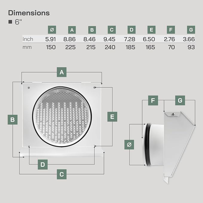 Vent Systems 6" Inch Exhaust Vent Cover - Image 2