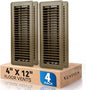 4" x 12" Floor Register Vent Covers 4-Pack, Walkable Powder-Coated Metal Vent by VENTYUN
