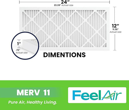 12x24x1 Air Filter – 6 Pack, MERV 11 Pleated HVAC & Furnace Filter, - Image 2