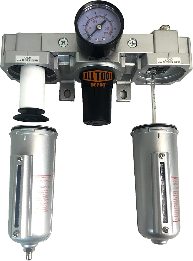 1/2" NPT HEAVY DUTY Compressed Air In Line Filter Regulator Lubricator Oiler - Image 6