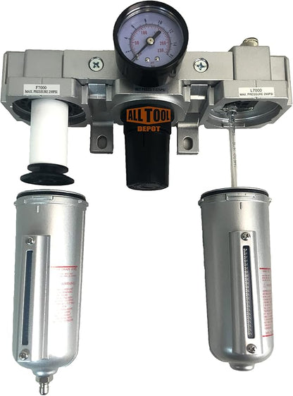 1/2" NPT HEAVY DUTY Compressed Air In Line Filter Regulator Lubricator Oiler - Image 6