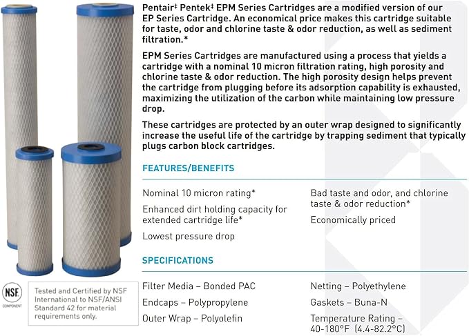 Pentair Pentek EPM-BB Big Blue Carbon Water Filter, Whole House Modified - Image 4