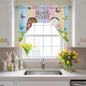 Swag Valance Curtains, Happy Easter Rabbit Butt Egg on Daisy Leaf Rod Pocket by Chees+D+Zone