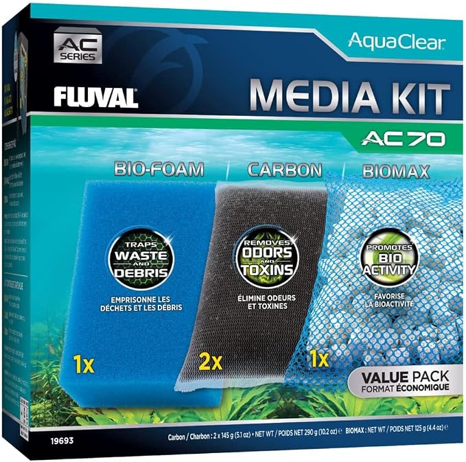 Fluval - Media Maintenance Kit for AC70 Power Filter - for Use in Freshwater & by Fluval