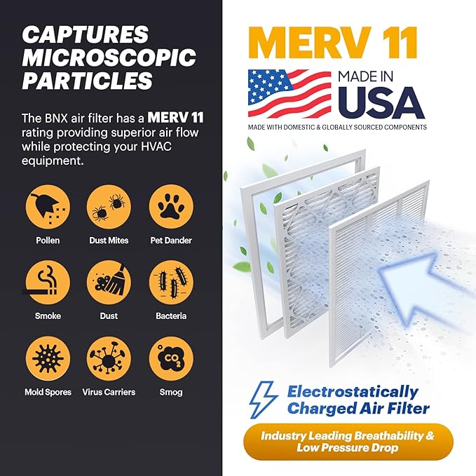 BNX TruFilter 20x22x1 Air Filter MERV 11- MADE IN USA - Image 3