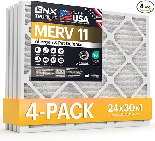 BNX TruFilter 24x30x1 Air Filter MERV 11 by BNX