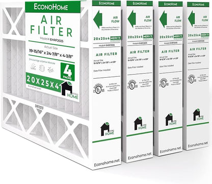 EconoHome 20x25x4 AC Furnace Pleated Air Filter MERV 11 Replacement – Allergen by EconoHome