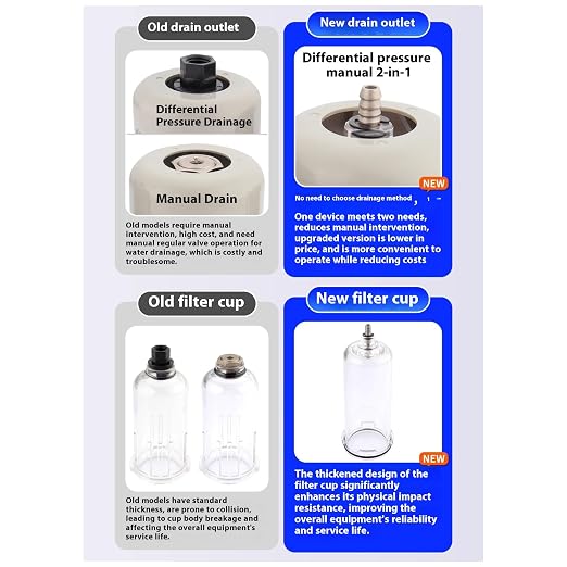 Compressed Air Pressure Filter Regulator Airtac BFR3000-C 3/8'' NPT 0-140 PSI - Image 5