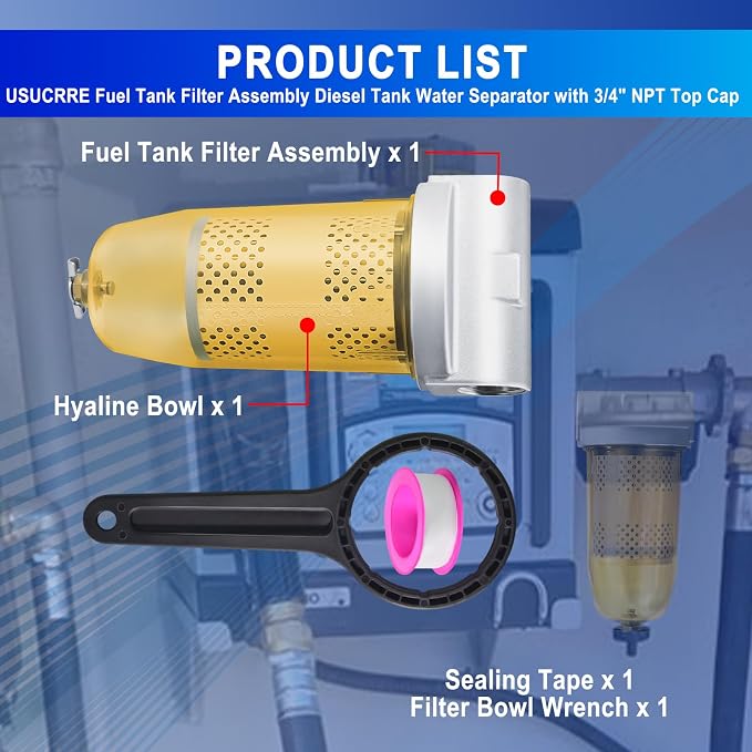 3/4" NPT Top Cap 495 Bowl Fuel Tank Replacement - Image 8