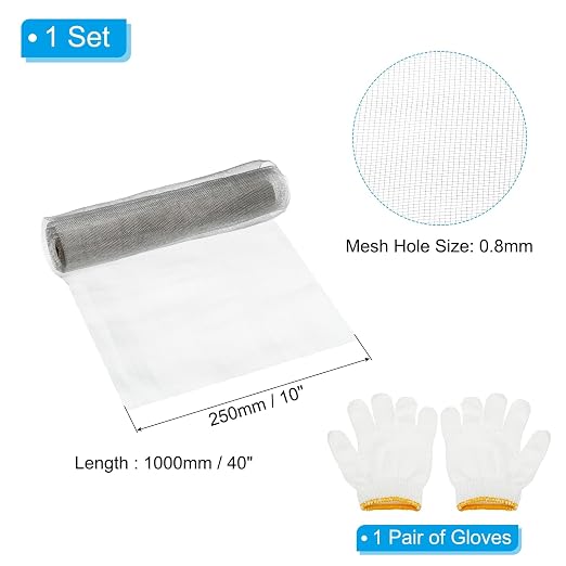 PATIKIL 40" L x 10" W Woven Wire Mesh, 24 Mesh 304 Stainless Steel Air Vent - Image 2