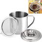 Bacon Grease Container with Strainer, Stainless Steel Oil Storage Can Container by KEISSCO