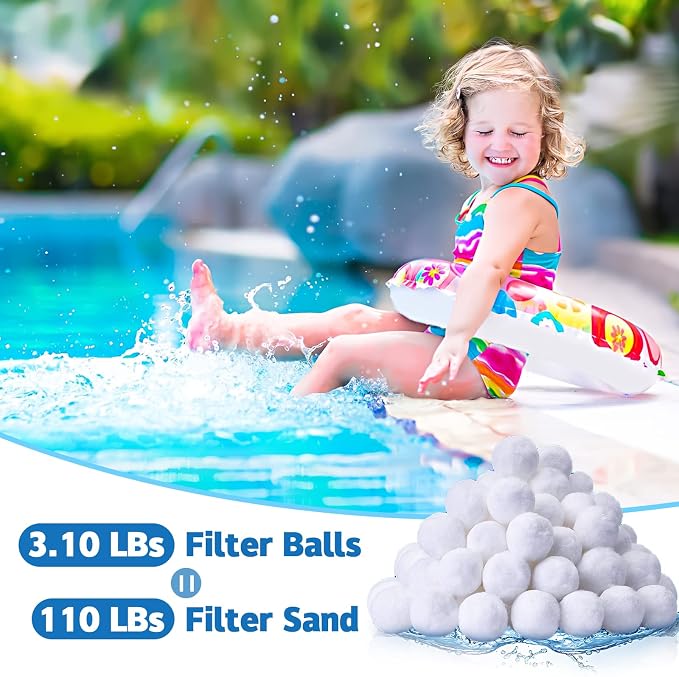 QwayHome 3.1 lbs Pool Filter Balls, Reusable Filter Sand Balls - Image 3