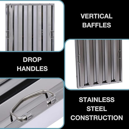 20" x 25" Stainless Steel Commercial Hood Filter – Dishwasher Safe, Welded - Image 4