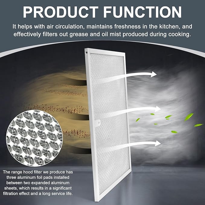 BPS1FA30 Range Hood Grease Filter 11-3/4" x 14-1/4" Aluminum Filter Compatible - Image 6