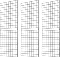 7RiversART Grid Wall Commercial Grade Grid Panels Heavy Duty Panel for Retail Display Wall 2' W x 6' H, Black (Pack of 3) Easily Portable