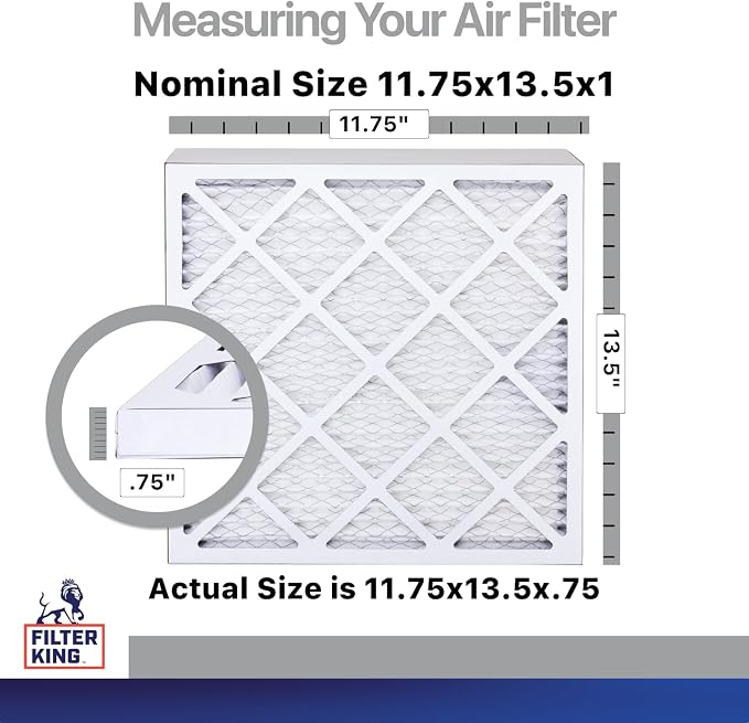 Filter King 11.75x13.5x1 Air Filter | 4-PACK | Carbon MERV 8 HVAC Pleated A/C - Image 2