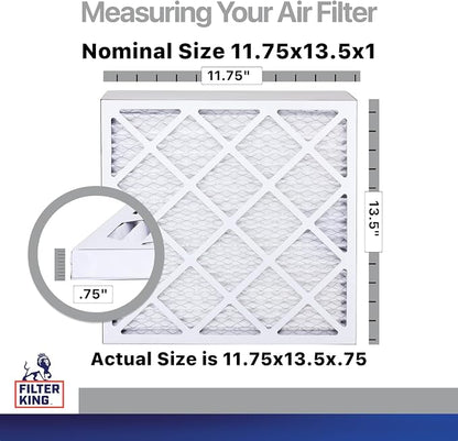 Filter King 11.75x13.5x1 Air Filter | 4-PACK | Carbon MERV 8 HVAC Pleated A/C - Image 2