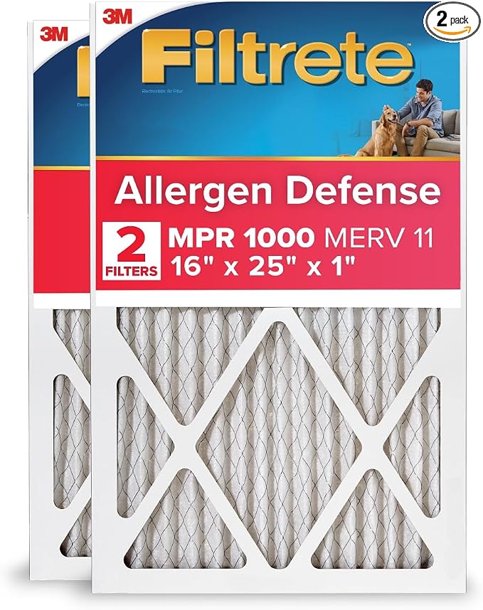 Filtrete 16x25x1 AC Furnace Air Filter, MERV 11, MPR 1000, Micro Allergen by Filtrete