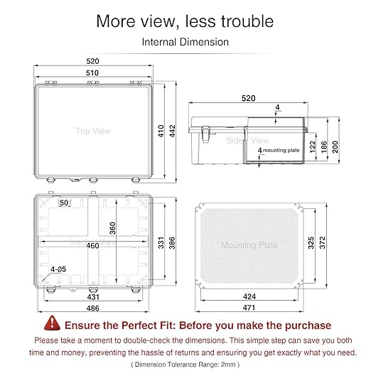 QILIPSU Waterproof Junction Box IP67 Outdoor Plastic Electrical Project - Image 6