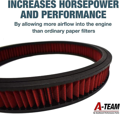 A-Team Performance High Flow Washable & Reusable Round Cotton Air Filter Element - Image 4