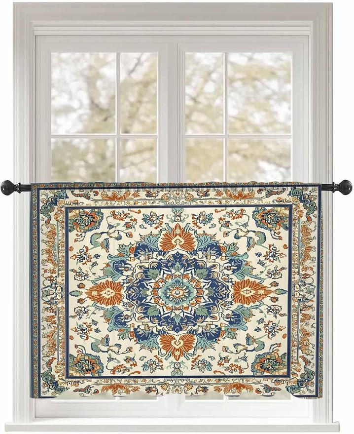 Sheer Curtains 45 Inch Length, Southwest Farmhouse Semi Sheer Curtains Light by Unknown