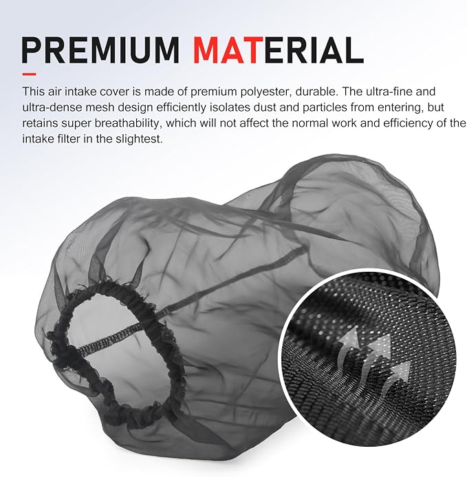Air Filter Cover, Thickened Car Cold Air Intake Filter Dust Sock Cover - Image 4