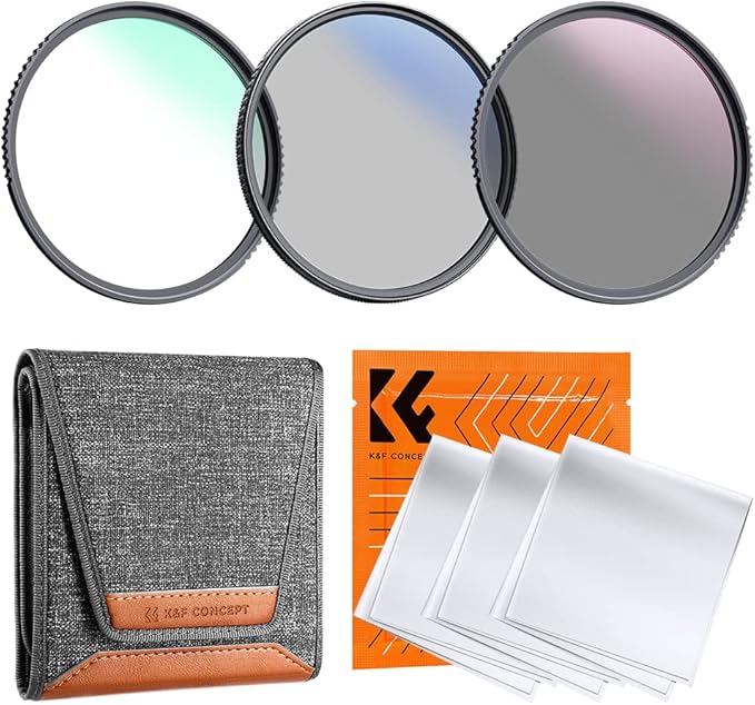 K&F Concept 55mm UV/CPL/ND Lens Filter Kit-18 Multi-Layer Coatings, UV Filter + by KFCONCEPT
