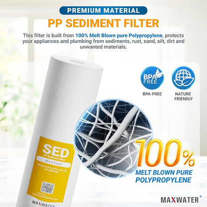 Max Water 1 Micron 20 x 4.5 Sediment Filter 20 inch Whole House BB Water - Image 3