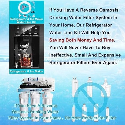 Refrigerator Water Line Kit Connection and 1/4 Compression Ice Maker - Image 4