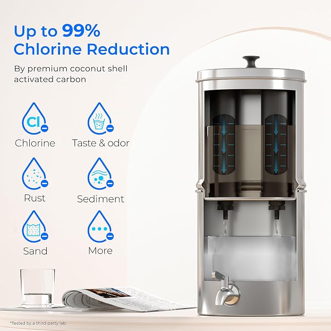 Waterdrop Gravity Water Filter, 2.25G Stainless-Steel System - Image 3