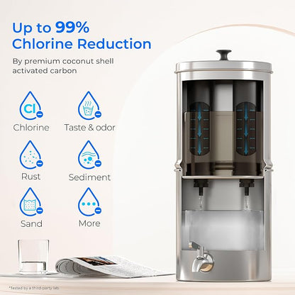 Waterdrop Gravity Water Filter, 2.25G Stainless-Steel System - Image 3