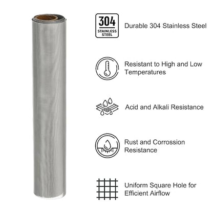 PATIKIL 40" L x 16" W Woven Wire Mesh, 120 Mesh 304 Stainless Steel Air Vent - Image 3