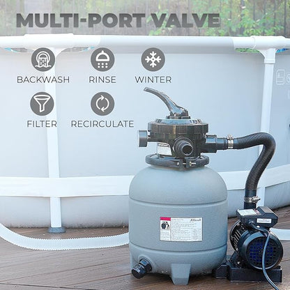 XtremepowerUS 12" Sand Filter for Above-Ground Swimming Pools Max 2, 400GPH - Image 3