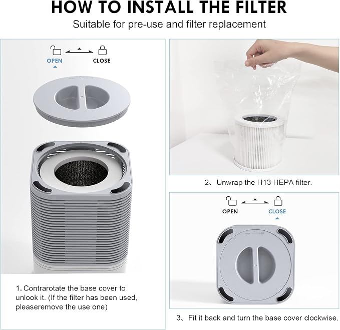 VEWIOR Official A1 A1W Air Purifier Replacement Filter H13 True HEPA Air Filter - Image 5