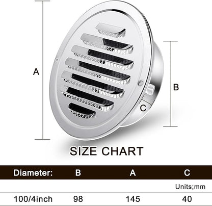 Zonon 24 Pcs Stainless Steel Soffit Vents 4 Inch Round Dryer Vent Cover - Image 2