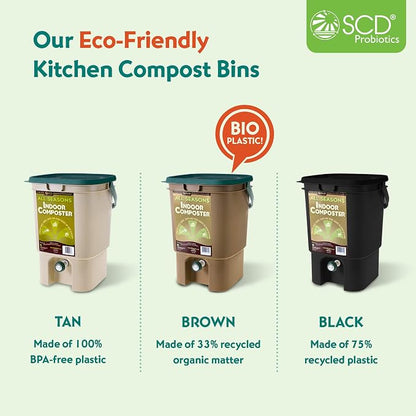 All Seasons Indoor Composter Starter Kit – 5 Gallon Tan Compost Bin - Image 9