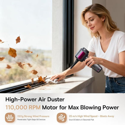 REWONDER Car Vacuum Cleaner High Power, 22000Pa Vacuum Cleaner & 110000RPM Air - Image 4