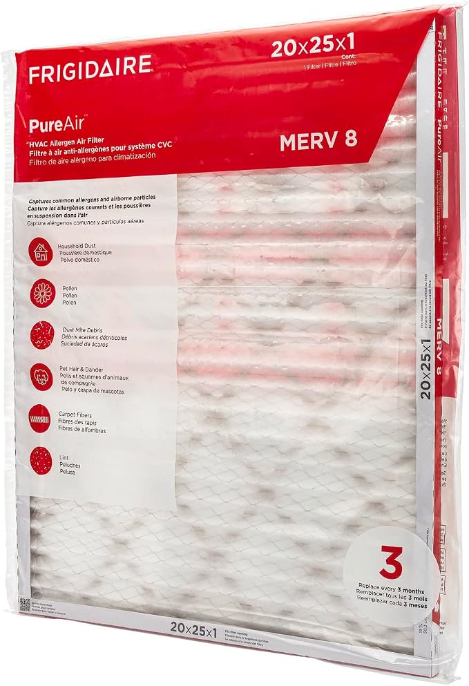 Frigidaire PureAir® 20x25x1 MERV 8 Allergen Electrostatic Pleated Air - Image 7