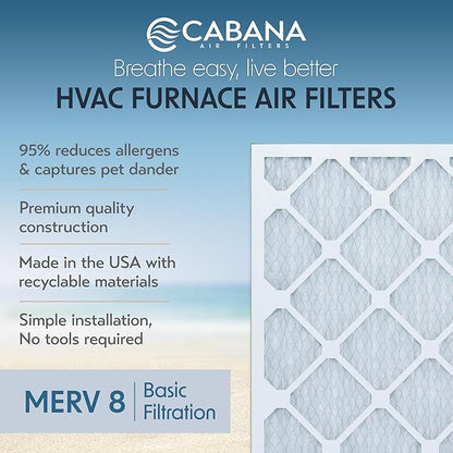 Cabana Filters 6-Pack 18x18x1 MERV 8 AC Furnace Air Filter - Image 2