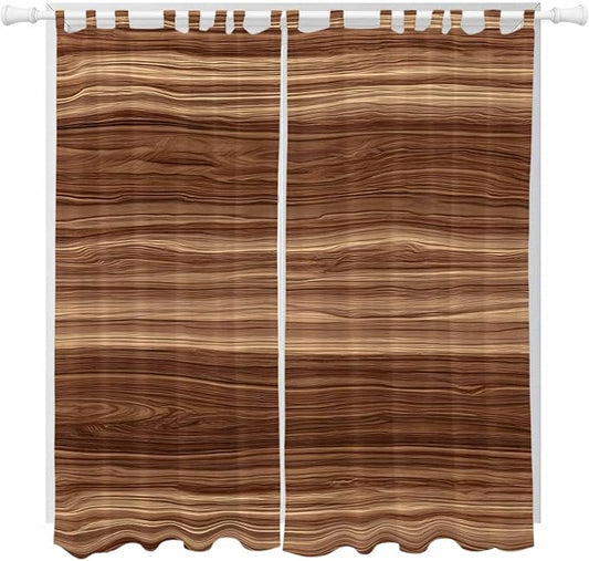 Brown Western Living Room Curtains 96 Inch Length, Window Curtains Tab Top by Unknown
