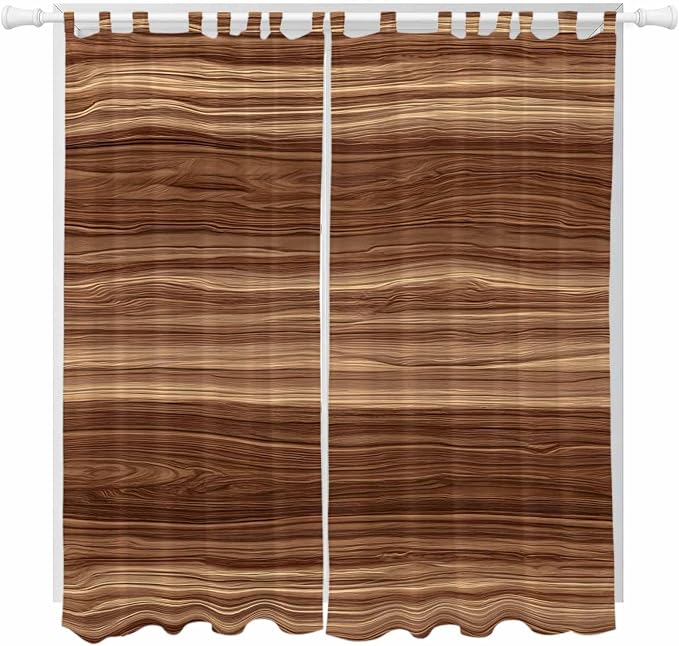 Brown Western Living Room Curtains 84 Inch Length, Window Curtains Tab Top by Unknown