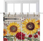 Red Yellow Sunflowers Bedroom Curtains 63 Inch Length, Window Curtains Tab Top by Unknown
