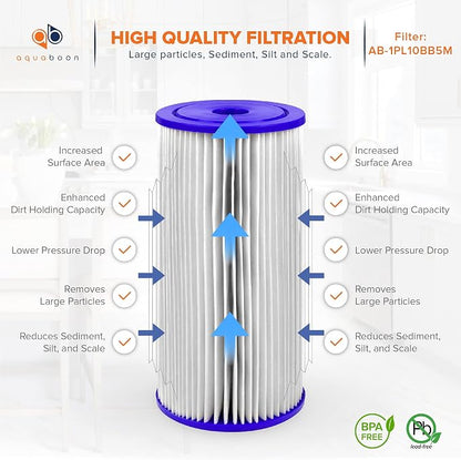 Aquaboon 5 Micron Pleated Sediment Water Filter 10 x 4.5 Cartridge - Image 3