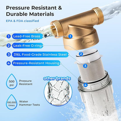 iSpring WSP-200SL Reusable Whole House Spin Down Sediment Water Filter - Image 5
