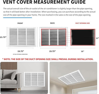 18x12 Return Air Grille, Air Return Vent Cover, Flat Vent Cover, Rejillas De - Image 4