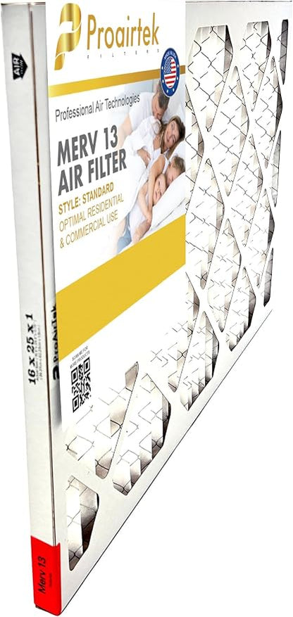 Proairtek AF16251M13SWH Model 16x25x1 Air Filter, MERV 13; Ideal - Image 2